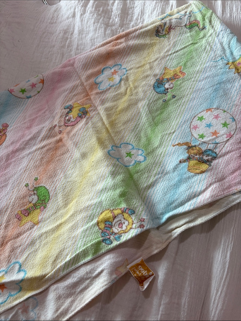Vintage Rainbow Brite Hallmark Receiving Blanket
